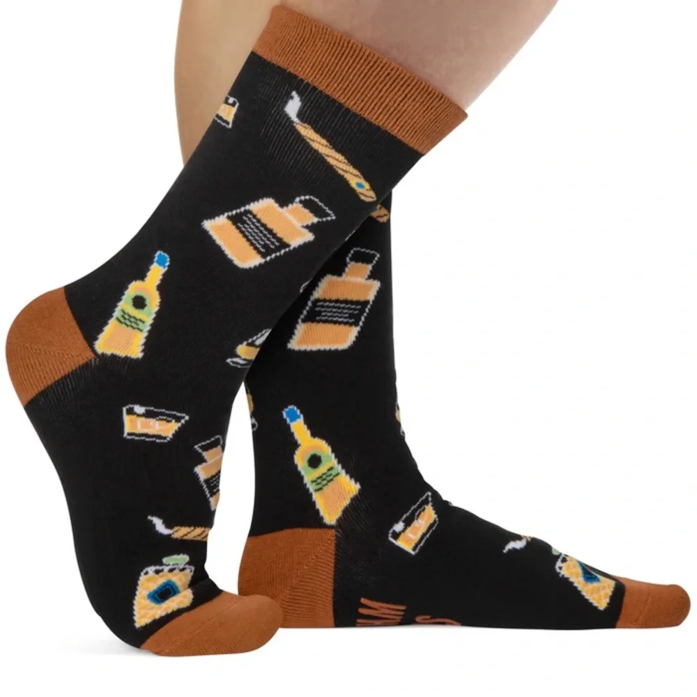 NWT Bring Me Some Whiskey Brown & Black Socks